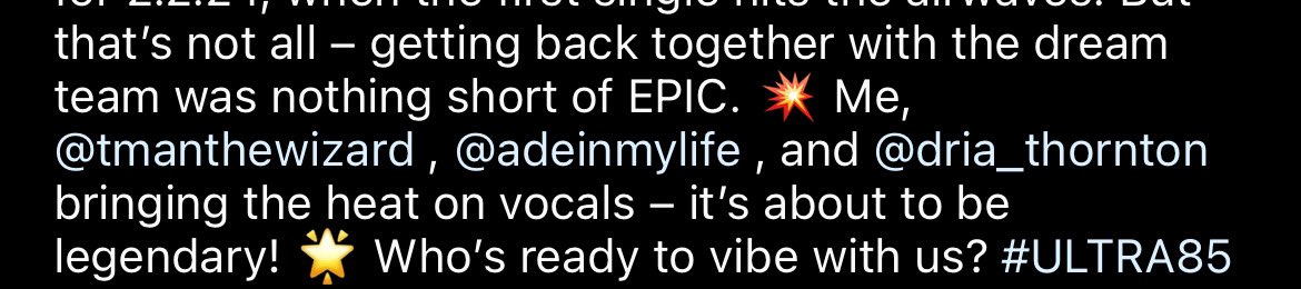 Chris Thornton has CONFIRMED THE FEATURES FOR ULTRA 85

CHIRS THORNTON
T MAN
PHIL ADE
DRIA