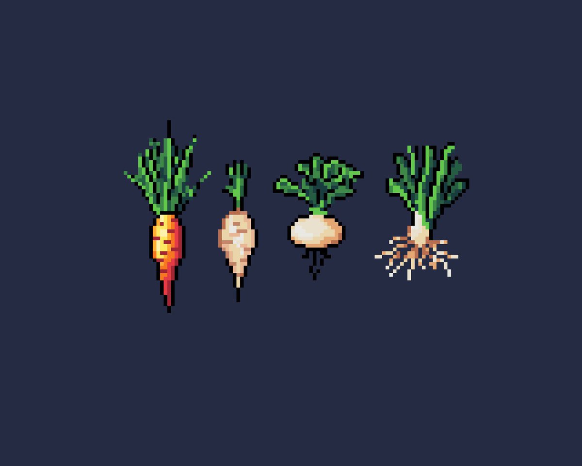 Some root veggies today 🥕

#pixelart #pixquare #pixeldailies #rootvegetables @Pixel_Dailies @pixquare_app