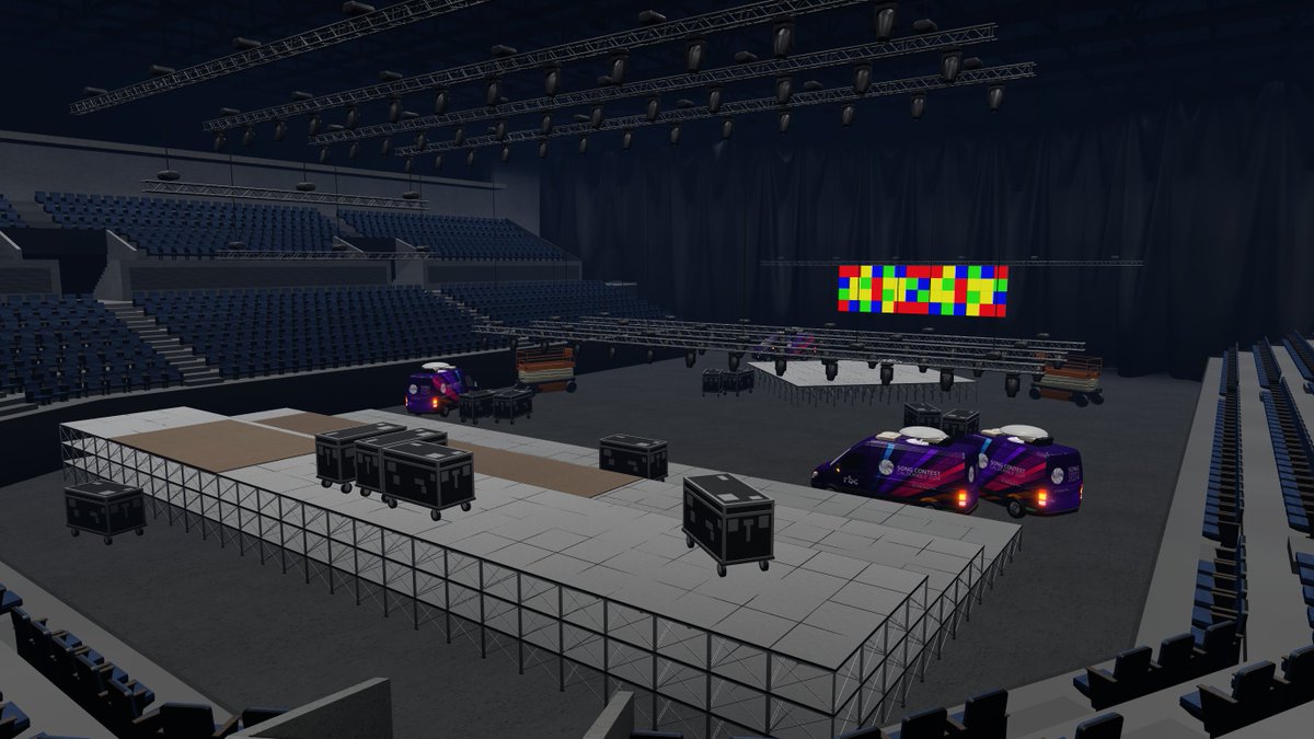 rbc_television's tweet photo. The stage construction for #RbcSongContest has started! We will post more images soon! 
#RobloxDev #RobloxTV #ROBLOX #RoESC #Eurovision #SongContest #Contest #Stage #Arena #Studio https://t.co/RtT1vW3L6k