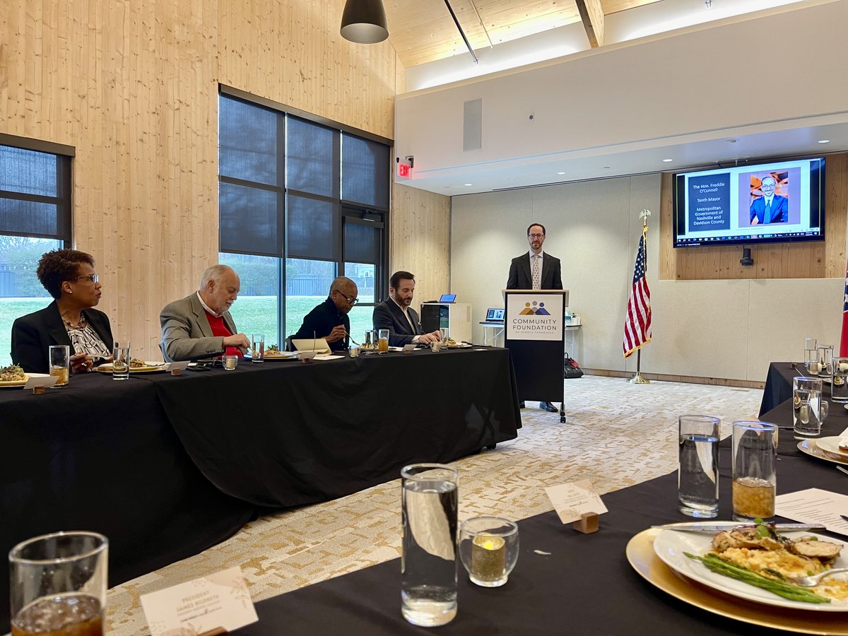 Great to hear presentation by Mayor O'Connell at today's meeting of Middle Tennessee University Presidents at Community Foundation of Middle Tennessee. I am excited about his vision for collaborations between government, business and higher education.