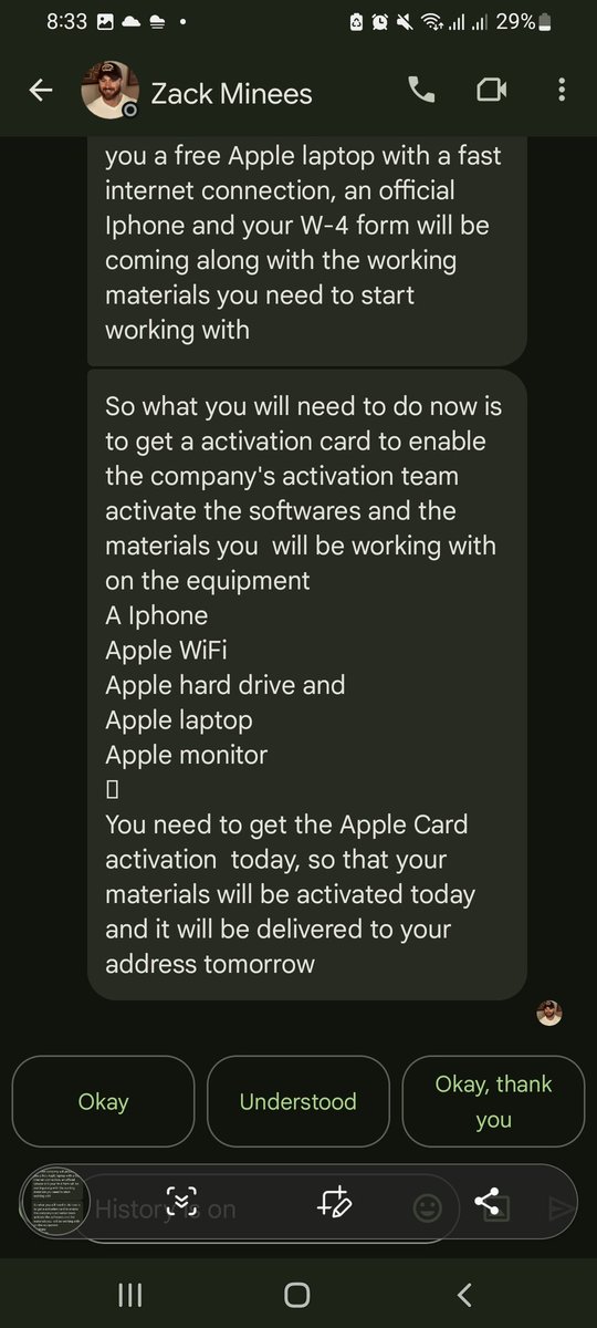 suntydas's tweet photo. @Apple why I am being scamed for a job at apple??? Why do I need an apple card for the job?? https://t.co/2vZw7mZELM