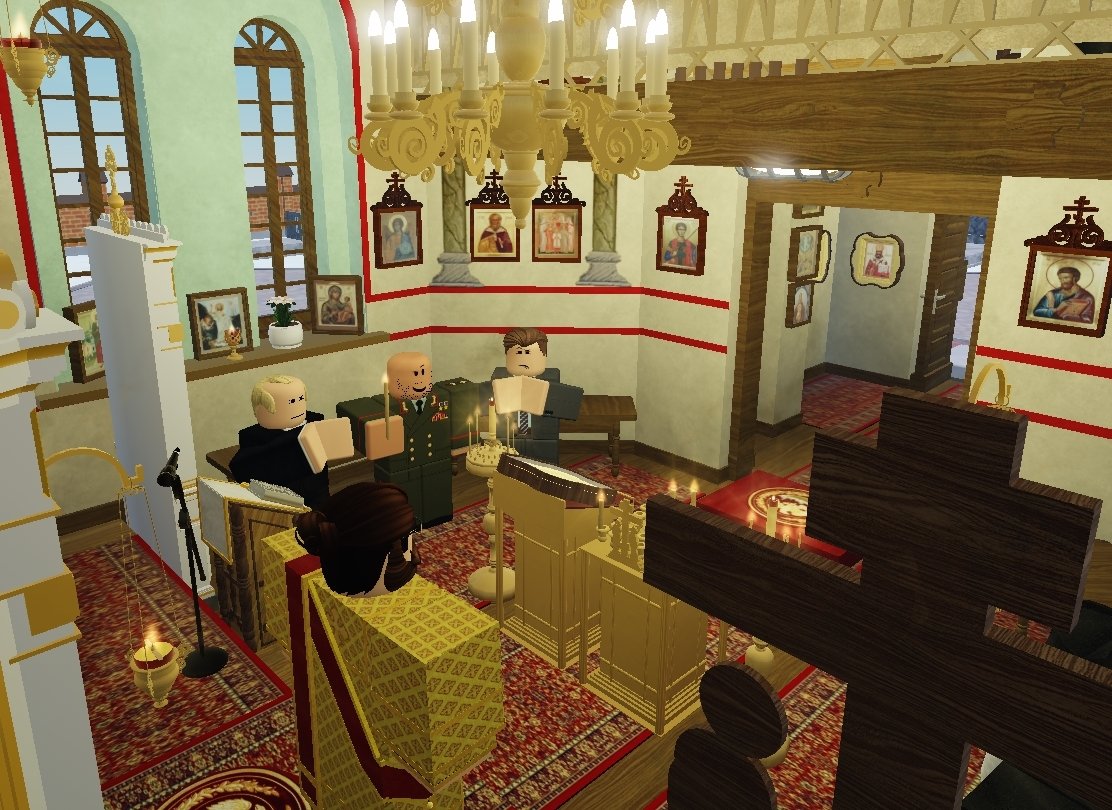 czargradRBLX's tweet image. The President, Prime Minister, and Chief of General Staff were invited to attend a service by His Grace Melchizedek of Volokolamsk.