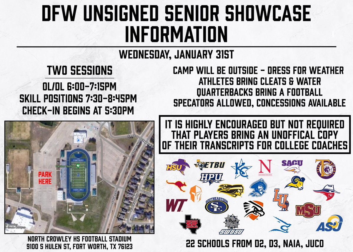 🚨 Information for Wednesday’s DFW Unsigned Senior Showcase 🚨 College coaches in attendance rumor is @therealraygates might be throwing down on the smoker for Wednesday’s dinner! @Matt_Stepp817