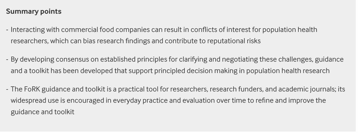 📣 New paper out that was a loooong time in the making bmj.com/content/384/bm…. Designed for population health researchers to help them avoid/manage CoIs & reputational risks. @martinwhite33 & others at @MRC_Epid conceived this idea many yrs ago, it's great to see it out.
