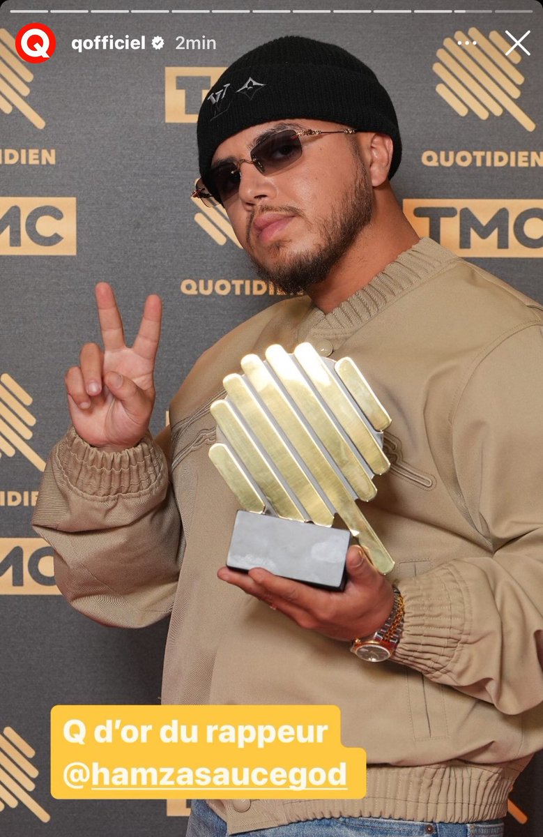 BestOfHamza's tweet photo. 🚨 HAMZA est élu rappeur de l’année par @Qofficiel et remporte le Q d’or 🎉🥇 

Amplement mérité ! https://t.co/lywGz8GSdf