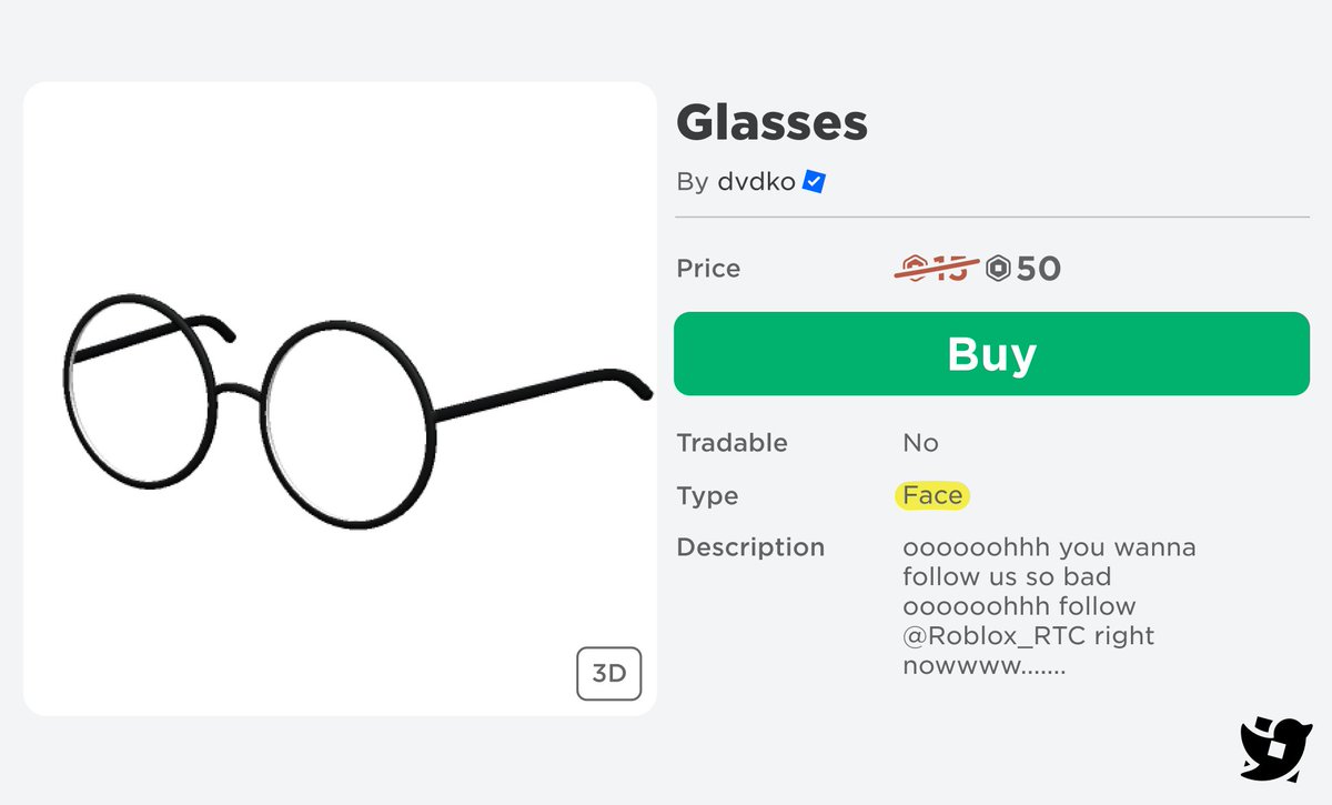 Roblox_RTC's tweet image. Roblox has announced they are raising the minimum price of UGC face accessories from 15 Robux to 50 Robux.

This change may of been in part due to the miscategorization of items. This will take effect on January 31st.