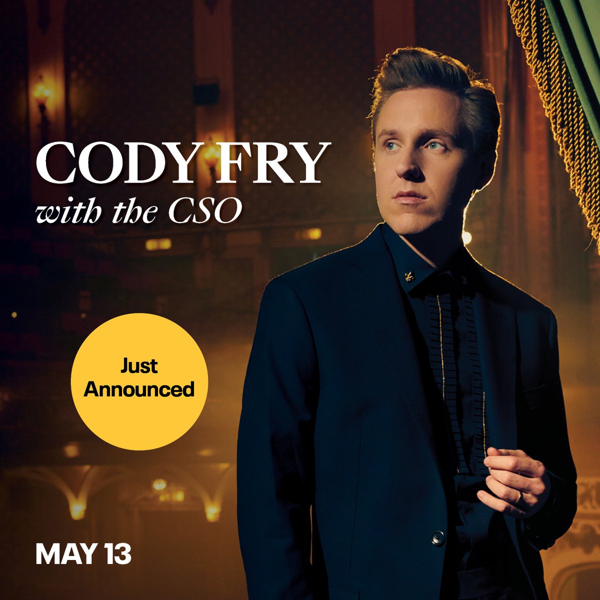 Don’t miss your chance to hear Grammy-nominated singer-songwriter, composer and arranger @codyfry as he joins the CSO in concert on May 13! CSO fans have early access to tickets before the public onsale on Feb. 1 — use code CODYCSO to unlock this offer: cso.org/ps/24461