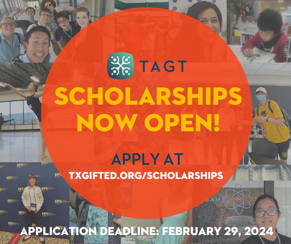 The 2024 TAGT summer scholarship applications are open! With the help of our generous donors, TAGT offers $30,000+ annually in student scholarship opportunities. Application deadline: February 29. Learn more and apply here: buff.ly/3ueMDnW