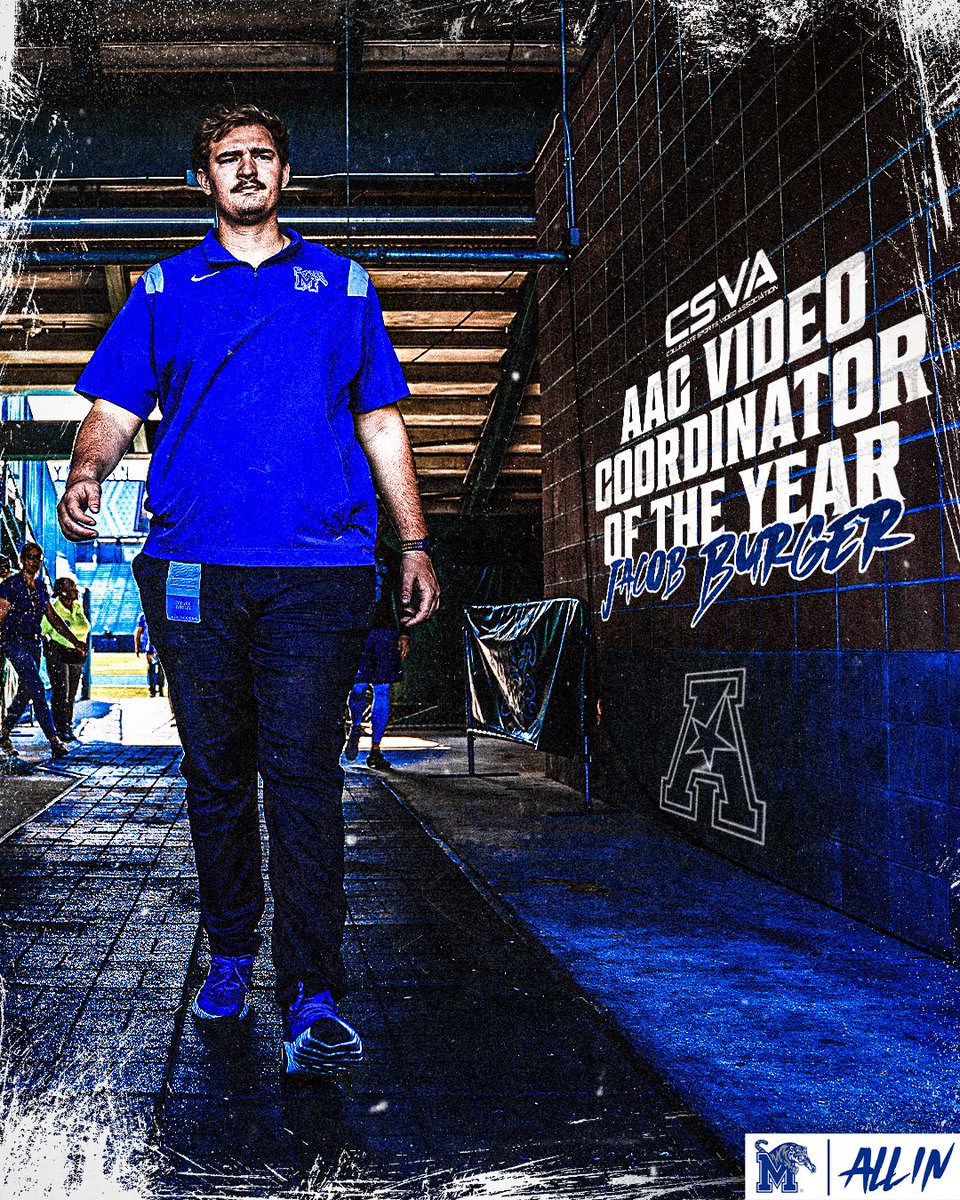 MemphisFB's tweet image. Congratulations to our own, @Jacob_Burger15 on being recognized as the @CSVA AAC Video Coordinator of the Year‼️

#ALLIN | #GoTigersGo