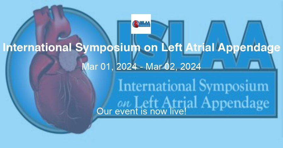 We're excited to announce that International Symposium on Left Atrial Appendage is happening March 1 – 2, 2024! Please contact us for more information on how to register for the event! - via #Whova Event Platform