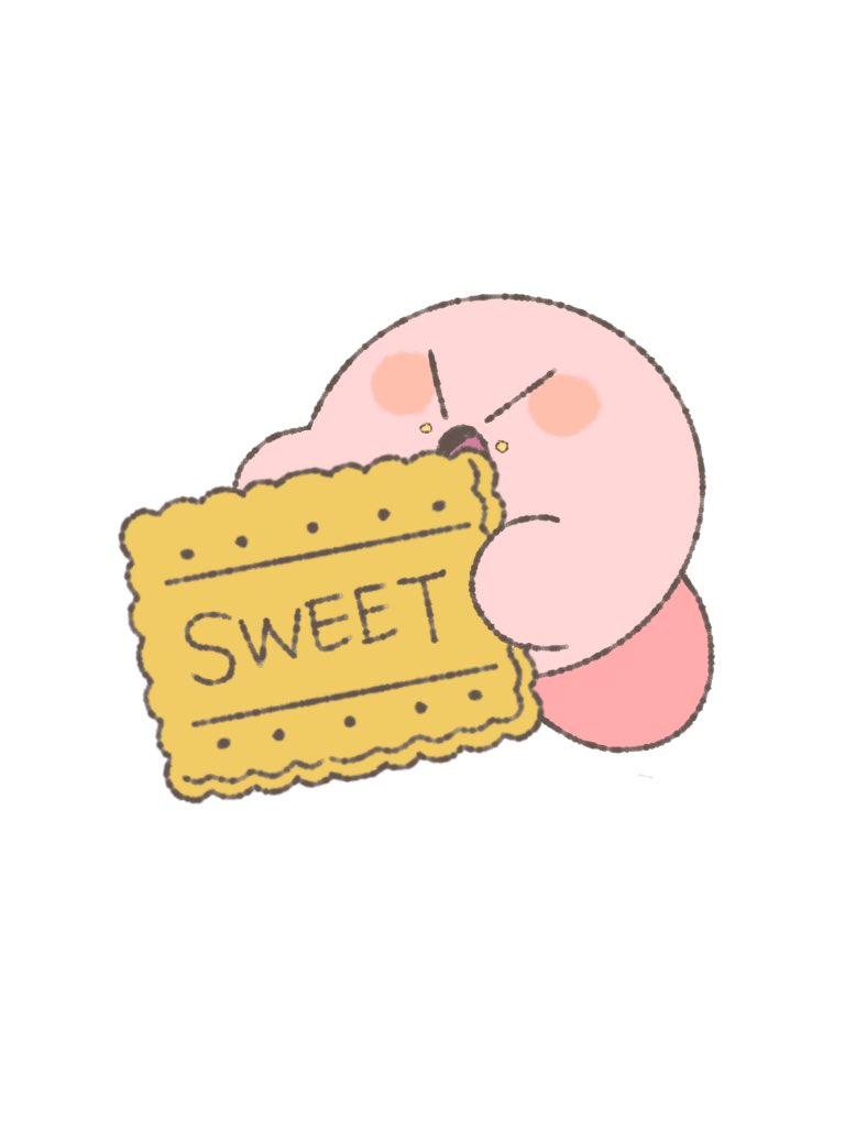 kirby white background no humans simple background food eating food on face solo  illustration images