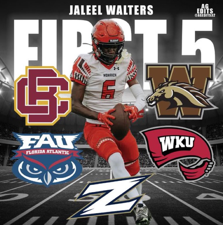 Our class of 25 Ath <a href="/JaleelWalters6/">Jaleel Walters</a> has picked up 5 D1 offers! And his recruitment is picking up in a big way! As he dropped Western Michigan today with more possibly on the way👀.  <a href="/Coach_Davis3/">Coach Davis</a> <a href="/Coach_Mont70/">Roberto Montanez Jr</a> <a href="/Nick_Ricks_/">Nick Ricks</a> <a href="/JackSwain100/">Russ Swain</a> <a href="/larryblustein/">Blustein Recruiting</a> <a href="/CoachQ954/">Coach Q</a> <a href="/JohnGarcia_Jr/">John Garcia, Jr.</a>