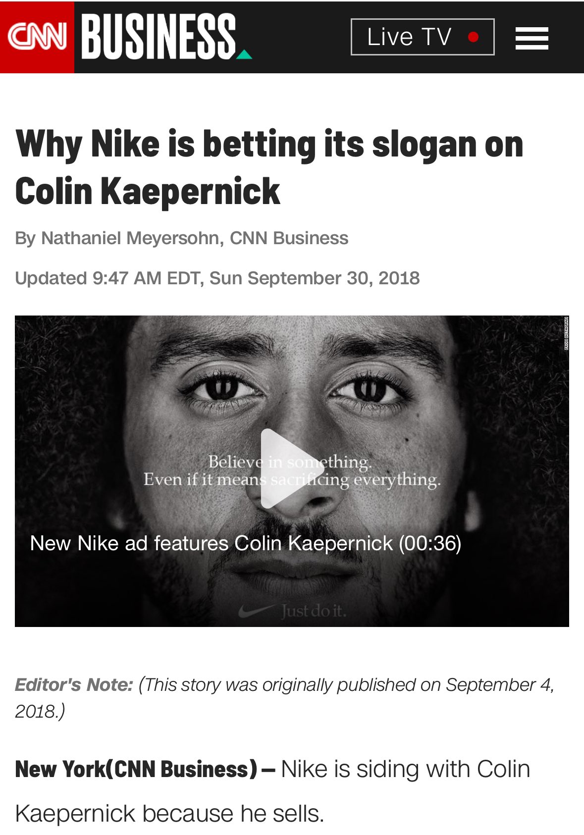 Nike slogan cheap colin kaepernick