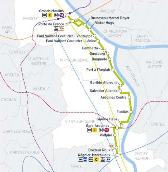 Projet de bus en site propre TZen5 (Paris ↔️ Choisy) : initialement annoncé pour 2020, sa mise en service serait désormais repoussée à 2027...