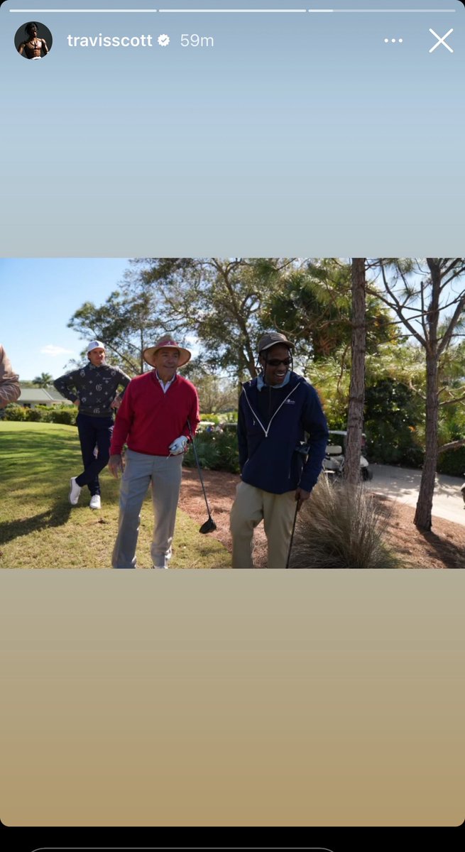SSN_Alabama's tweet image. Nick Saban is currently golfing with Travis Scott, per Travis Scott’s IG.