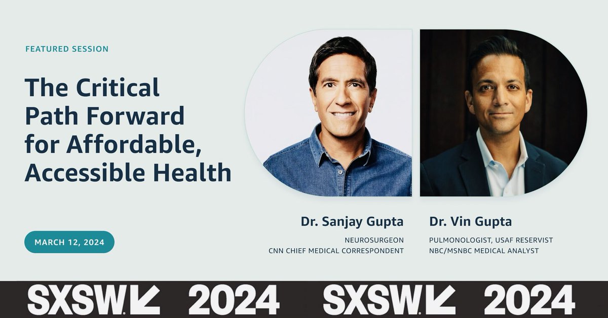 5 years ago, the idea of joining the great ⁦@drsanjaygupta⁩ on the main stage ⁦@sxsw⁩ discussing trust in public health communication would have seemed like a crazy dream. So humbled by this opportunity and hope you may join us in Austin: SxSW.com/attend