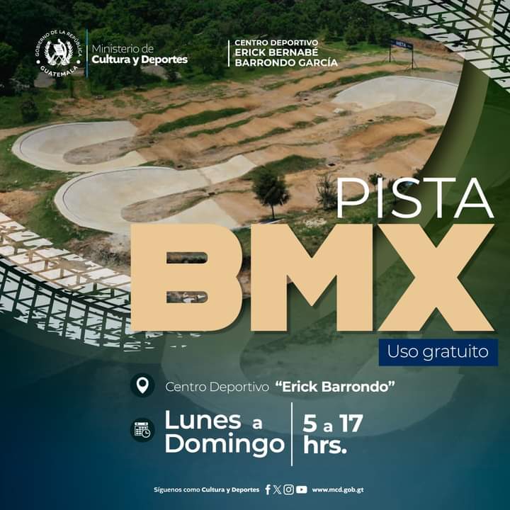 ¡Experimenta la adrenalina de la pista BMX! Ven y disfruta de este increíble deporte con tus amigos y familia en el Centro Deportivo #ErickBarrondo.

#CulturaMotorDesarrolloGT #3milAñosRiquezaCulturalGT #GuatemalaAvanza