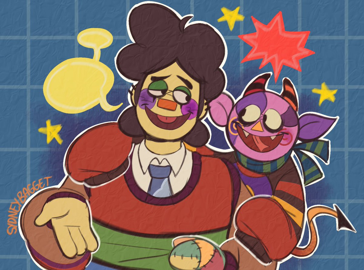 SydneyBagget's tweet image. Two bros 💛💜
 #oc #puppetoc