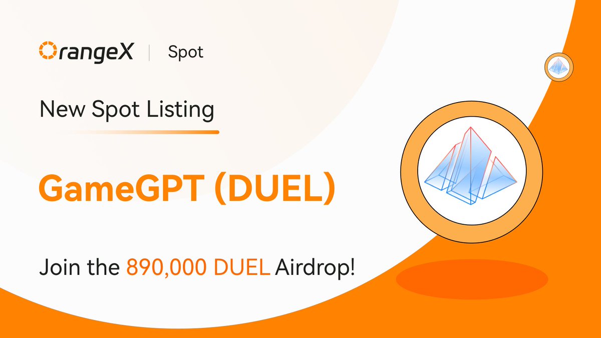 🍊 #OrangeX happy to announce that we will list GameGPT (DUEL) <a href="/Gamegptofficial/">GameGPT by PRISM</a> 
 
✅ DUEL spot trading: 2024-01-31, 12:00 (UTC)  

🎁 Follow <a href="/OrangeXExchange/">OrangeX</a> and <a href="/Gamegptofficial/">GameGPT by PRISM</a>
for a chance to win 2,000 DUEL . 🏆 Total 20 winners.

Like &amp; RT, mention 3 friends in the comments!