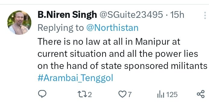 Romio87506139's tweet photo. Did the Central Govt and the State Govt issued the #arambaitengol "A LICENCE TO KILL ❓"
@adgpi
@AmitShah
@IndiaTodayNE
@PMOIndia @rashtrapatibhvn 
#saveKUKI_ZO From Heinous Crime Culprit CM like #Biren.
#SeperateAdministrationOnlySolution. https://t.co/mUS5ukoC5Q
