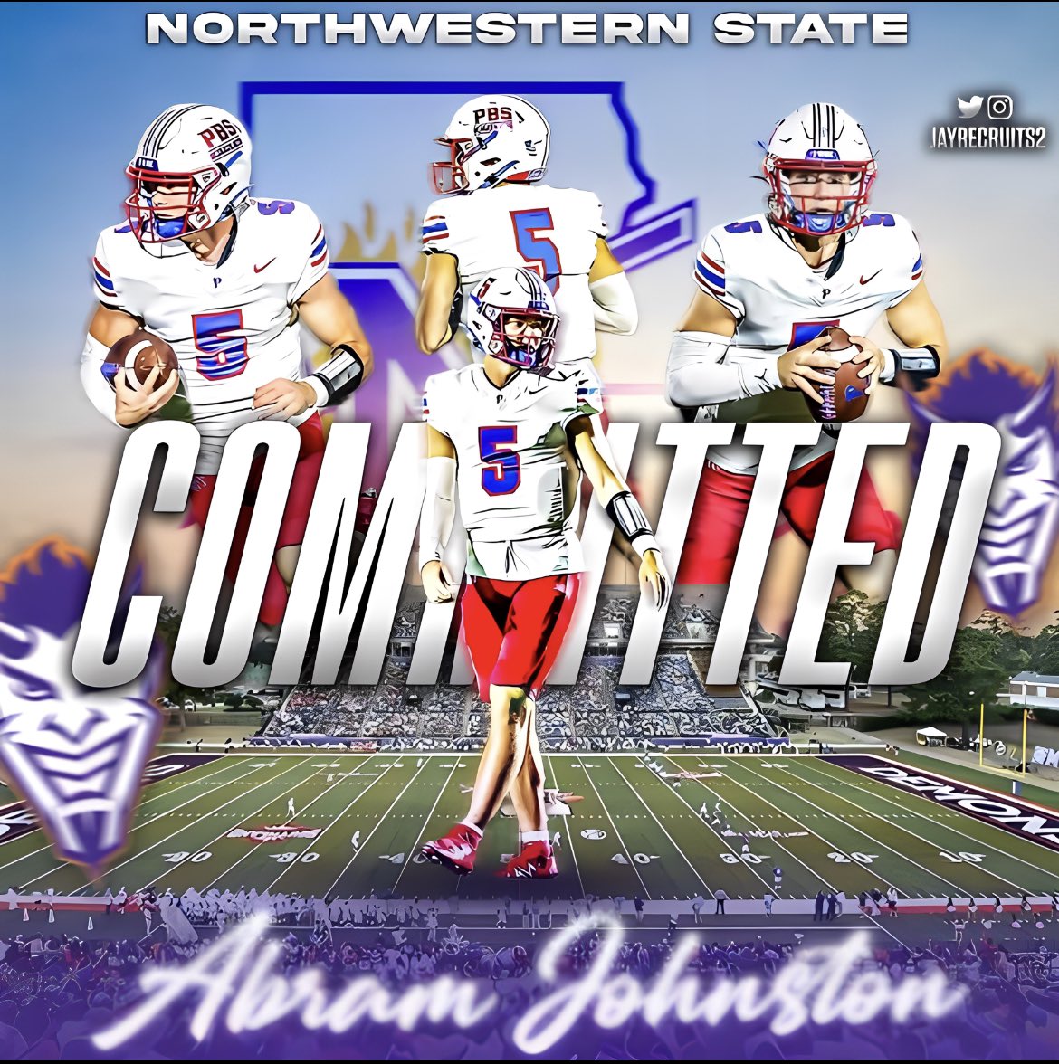I’m proud to say that I will be continuing my athletic and academic career at Northwestern State University! Thank you God, my family, coaches, and teammates for all that y’all have done for me! Excited for the future and ready to work!!
100% Committed 🤘🏼
🧡💜#Forkem