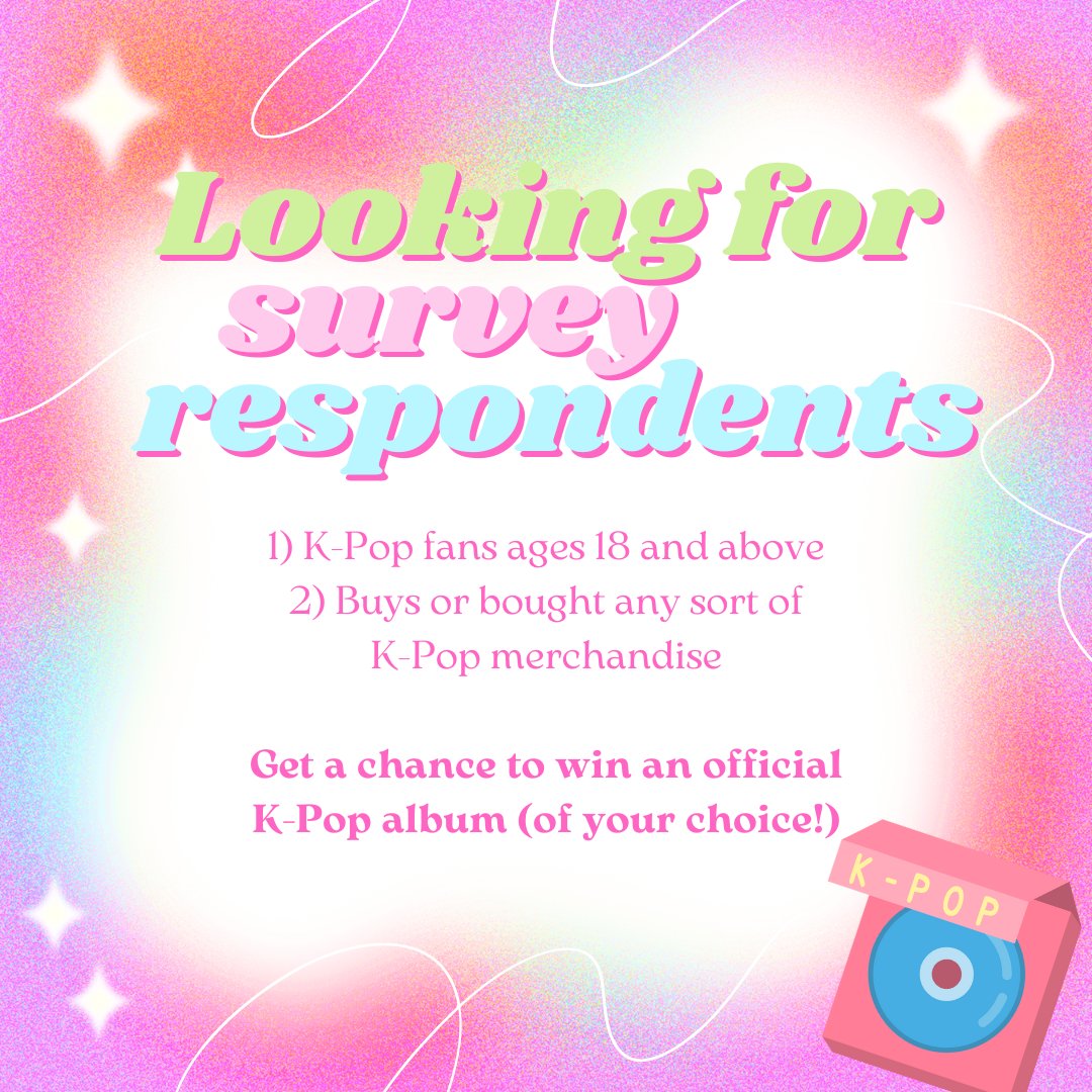 hanverncarat's tweet photo. Looking for survey respondents ❤

Hi there! I'm currently looking for K-Pop fans who buy or have bought K-Pop merchandise to answer my short survey! 🩷🩵

You can also get a chance to win an official K-Pop album of your choice!

link: https://t.co/UNvuc65vab https://t.co/vXwLqQOSFY