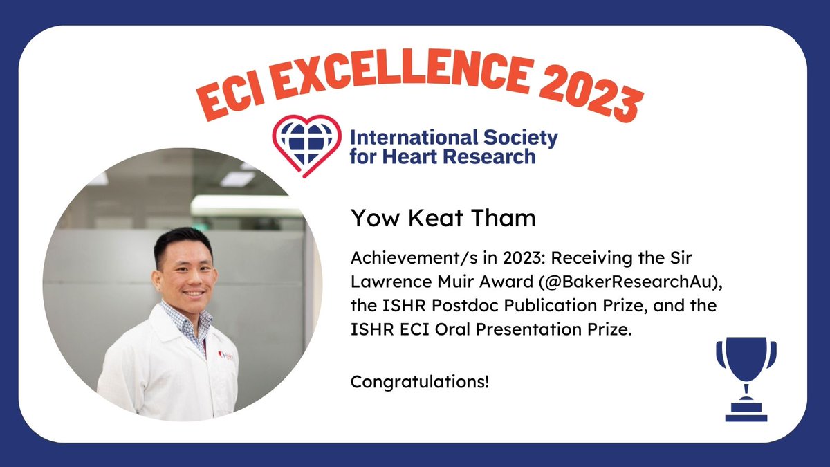 2023 was a huge year for @Dr_YKTham who sits on the ISHR-AUS council and is the former co-chair of our ECI committee. Congratulations for your multiple awards and prizes 🤩👏🏆 #ECIEXCELLENCE2023