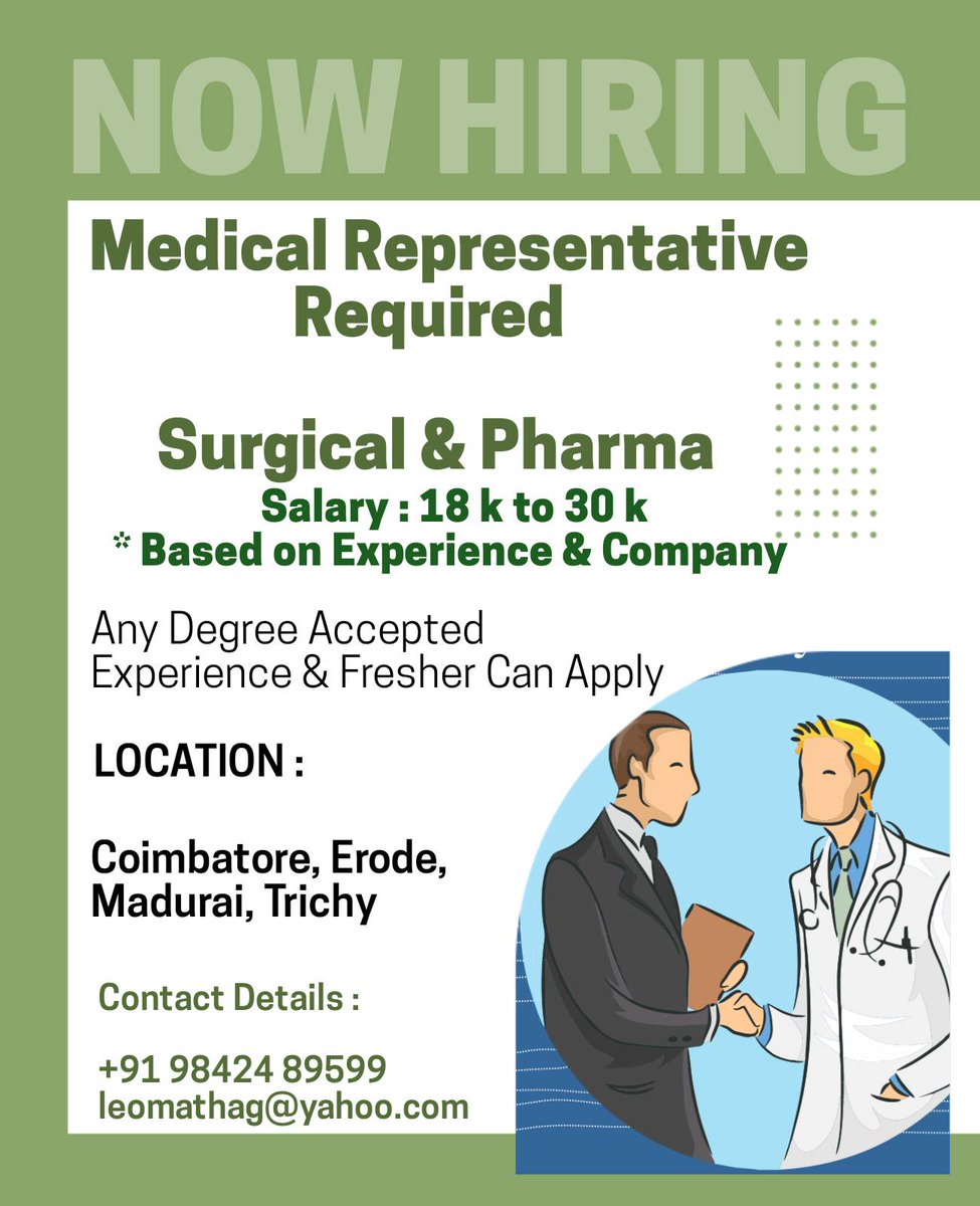 i_thenali's tweet image. #Job_Alert for 
#Medical_Rep