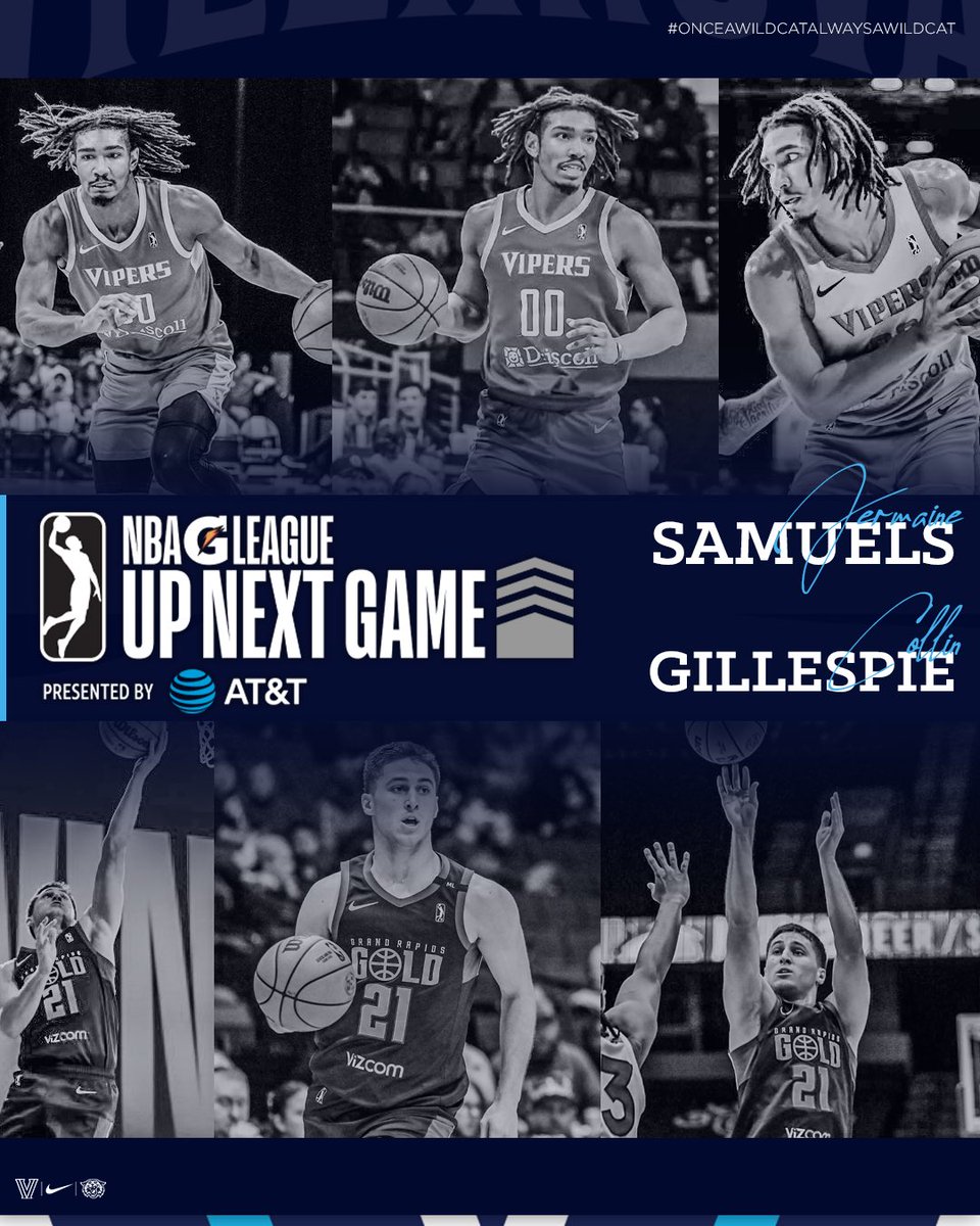 NovaMBB's tweet photo. Congrats to our guys @J_Swizz23 and @Colling1021 on being selected to play in the #GLeagueUpNextGame during #NBAAllStar Weekend in Indianapolis! 

#OnceAWildcatAlwaysAWildcat https://t.co/hWXW60lAem