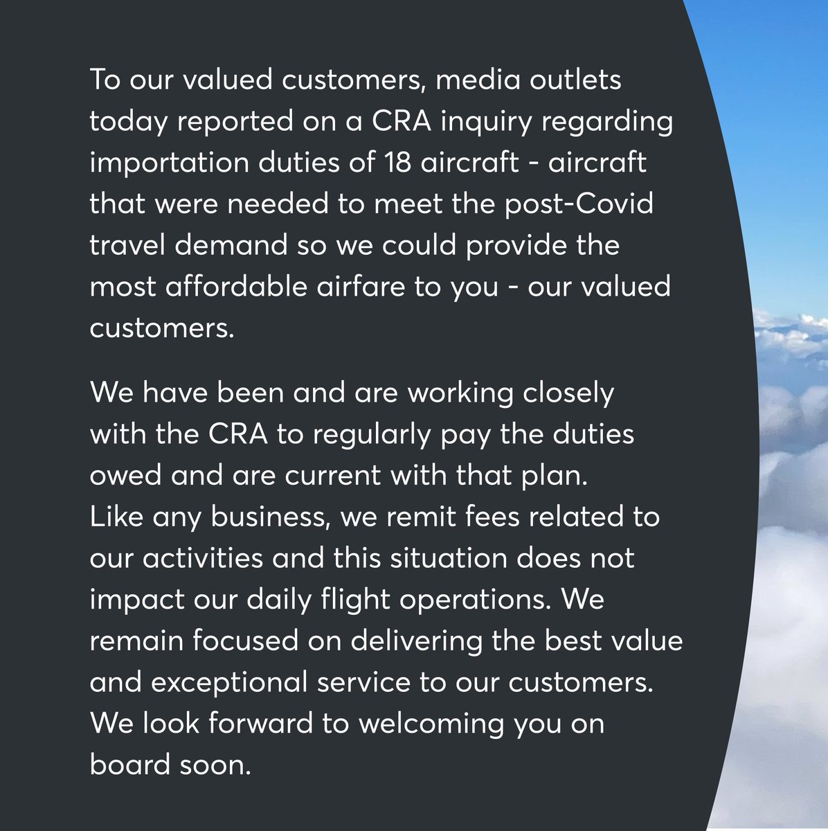 flair airlines tweet media