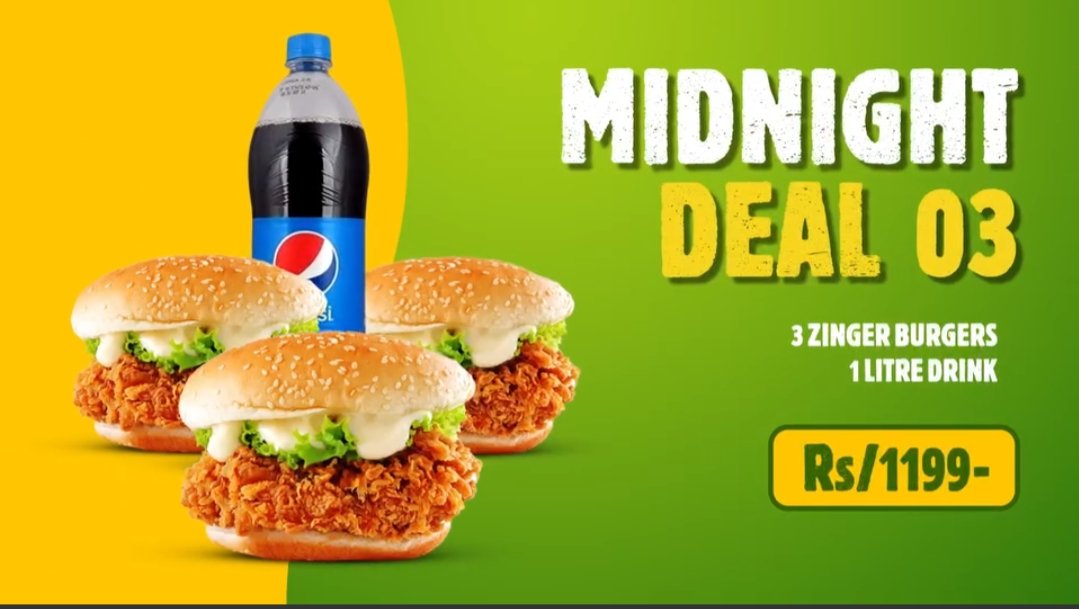 ChickenBase_Rwp's tweet photo. Introducing our Midnight Deals—delicious satisfaction, served when you need it most.
𝐆𝐫𝐚𝐛 𝐲𝐨𝐮𝐫𝐬 𝐍𝐨𝐰 
0317 5444999
Our Location: Haideri Chowk Commercial Market Rawalpindi
https://t.co/9NbtFwAERl    
#Vegetarian #pizzaparadise #DonnerDelight #pizzaadventures  #birthday https://t.co/4TvoOvzEqu
