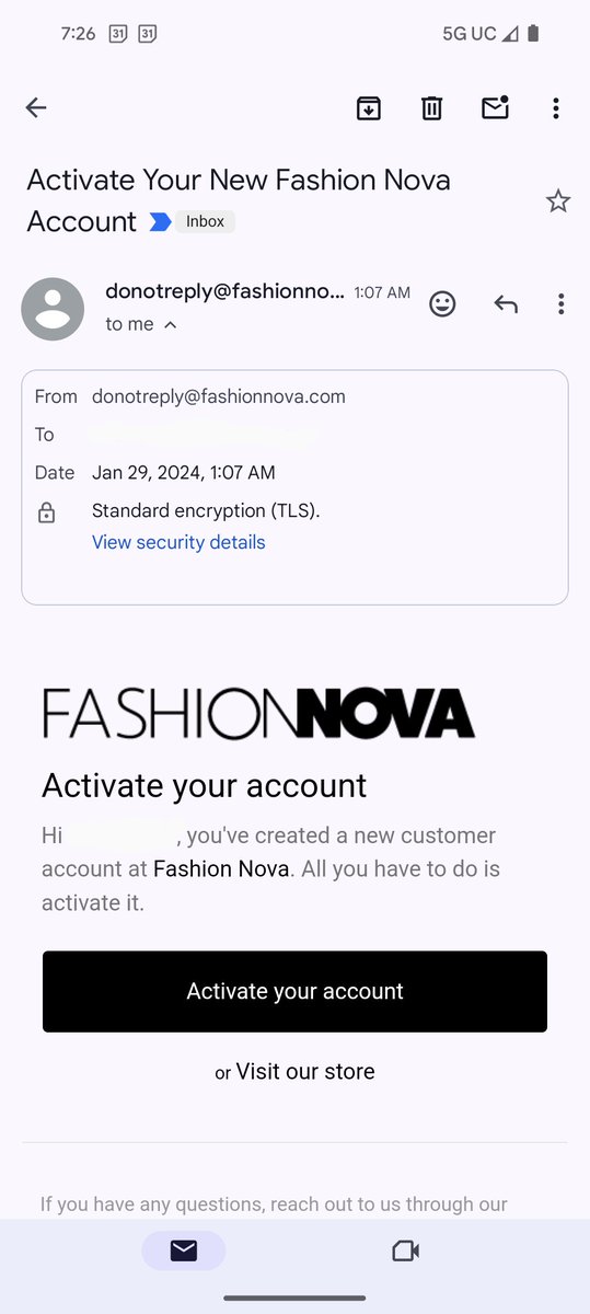 EvaFrank84's tweet photo. @FashionNovaHelp How do I delete my account? I received an email about signing up. I did not sign up. https://t.co/TC5i2nUHDH