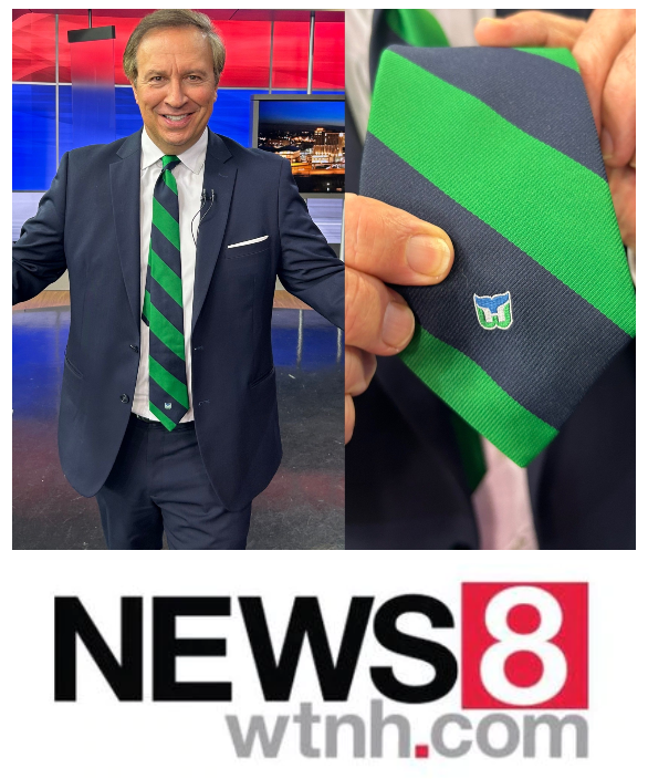 Sporting a vintage #HartfordWhalers tie on the 11 o'clock news on @WTNH  @HartfordWhalers @WhalersPlates