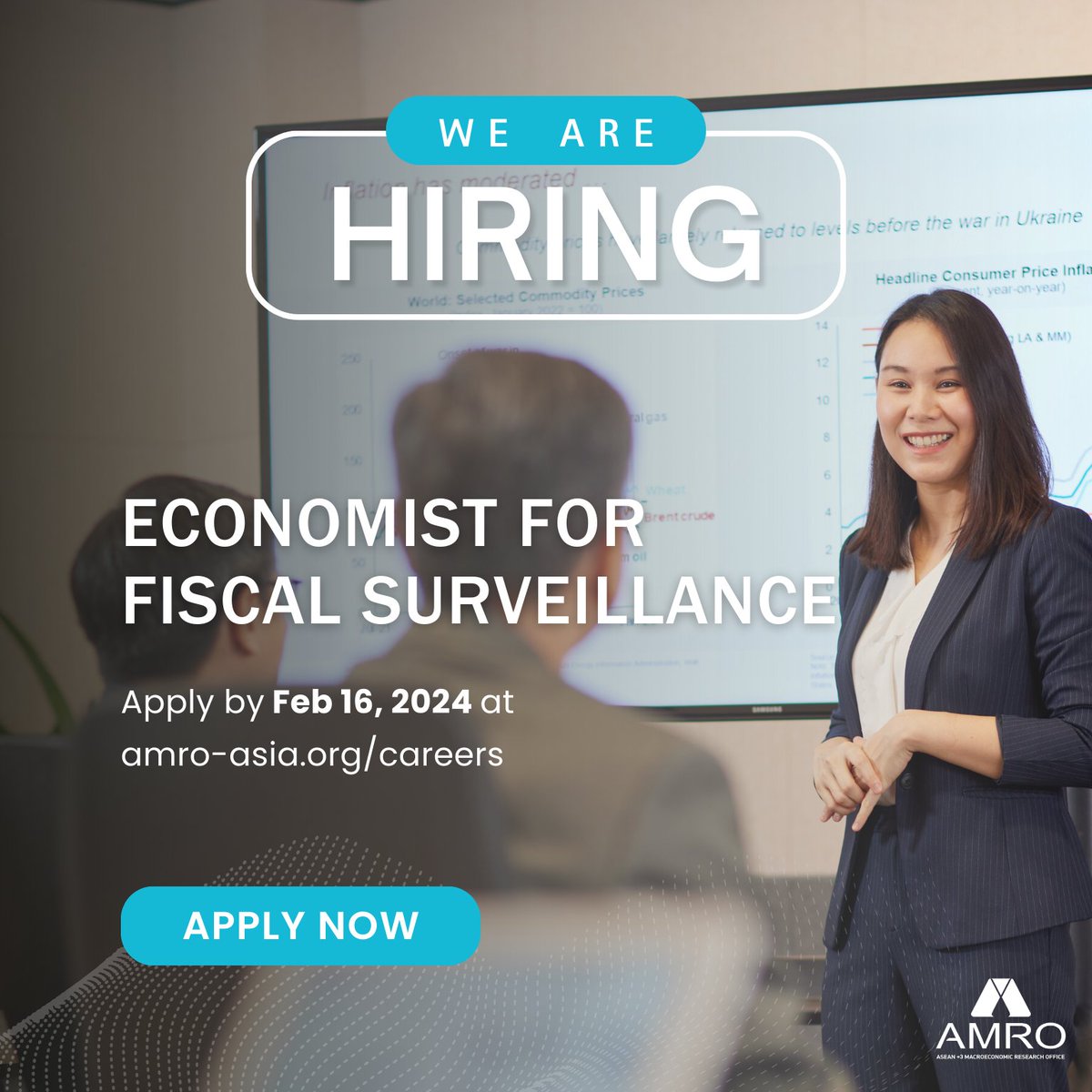 amro_asia's tweet photo. 📣 #Hiring: Are you an expert in #fiscal policy in #ASEANplus3 or global advanced economies? Join AMRO's Fiscal Surveillance Group as an economist responsible for supporting fiscal sector surveillance of member economies and the ASEAN+3 region! APPLY: https://t.co/bnKx3mZJpR https://t.co/aPLBm352cn