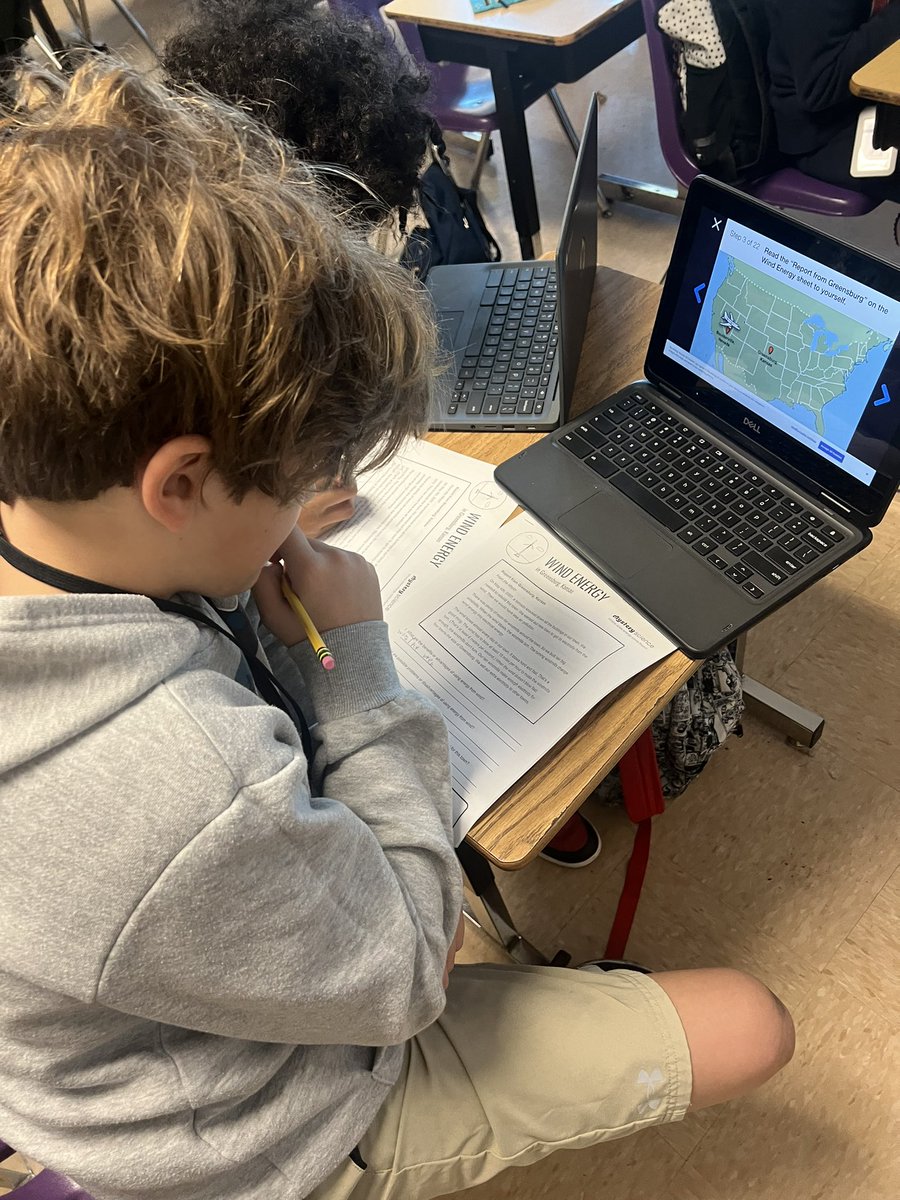Jen_Teaches24's tweet photo. Tying energy and electricity together with a fun Mystery Science activity! Students investigated advantages/disadvantages of alternative energy sources and which would work best for their town!☀️💨💧💡 @ElbridgeGaleES #STEM https://t.co/Xj2VQwbJ9o
