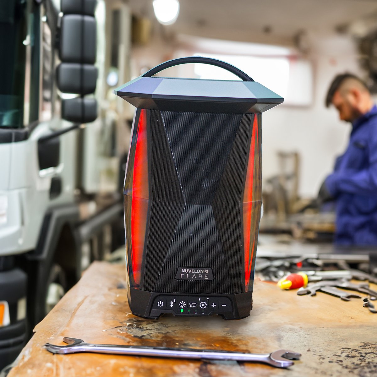 nuvelontech's tweet photo. Rev up your tunes in the heart of creativity! Nuvelon Flare delivers 15 Watts of audio power with strong bass. Whether in the garage or on the go, make every beat count.
#nuvelon #NuvelonFlare #Workshoptunes https://t.co/j9wzWSH9sD