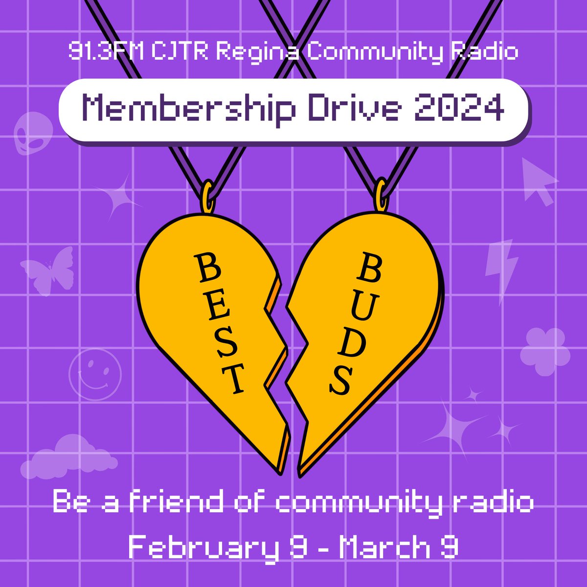 ⭐ The CJTR 2024 Membership Drive is almost here! ⭐
From Feb 9 - Mar 9, join fun events to help support arts and cultural programs at CJTR. Be a friend of Regina community radio today: linktr.ee/cjtrfm

#MembershipDriveCJTR