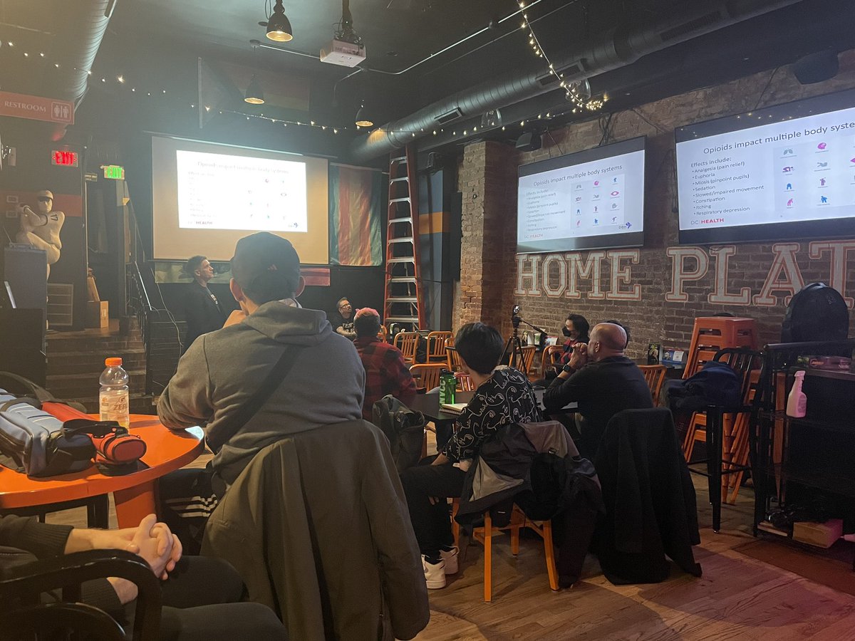 MikeBento's tweet photo. Narcan training at @PitchersDC put on by @HIPSDC supported by @DBHRecoversDC Narcan is available free, no prescription no ID. Find locations in DC near you by texting Livelongdc to 888-811. #BeReady #livelongdc https://t.co/6oCEEJckOQ