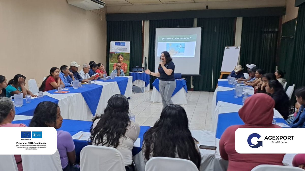 AlianzasAG's tweet photo. Personas beneficiarias de comunidades de Zacapa, se capacitan en temas de "Producciones más limpias" con el apoyo de @AGEXPORTGT, a través del Programa #ProResiliencia, financiado por @UEGuatemala e implementado por @WFPGuatemala✅ https://t.co/LLcbi4H54o