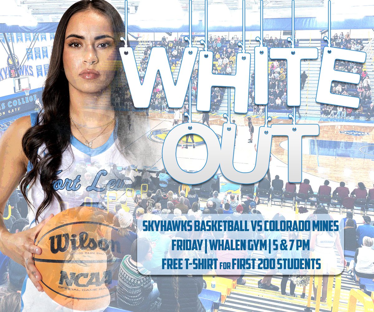 FLCSkyhawks's tweet photo. 🚨 SKYHAWKS FANS 🚨

It's going to be a BIG week inside of Whalen, and we need your support!

𝗙𝗥𝗜𝗗𝗔𝗬: White Out, FREE t-shirt for first 200 students
𝗦𝗔𝗧𝗨𝗥𝗗𝗔𝗬: 9R Night, FREE admission for all 9R students &amp; staff, free pizza, face paint/poster-making station https://t.co/3wuNRME1BA