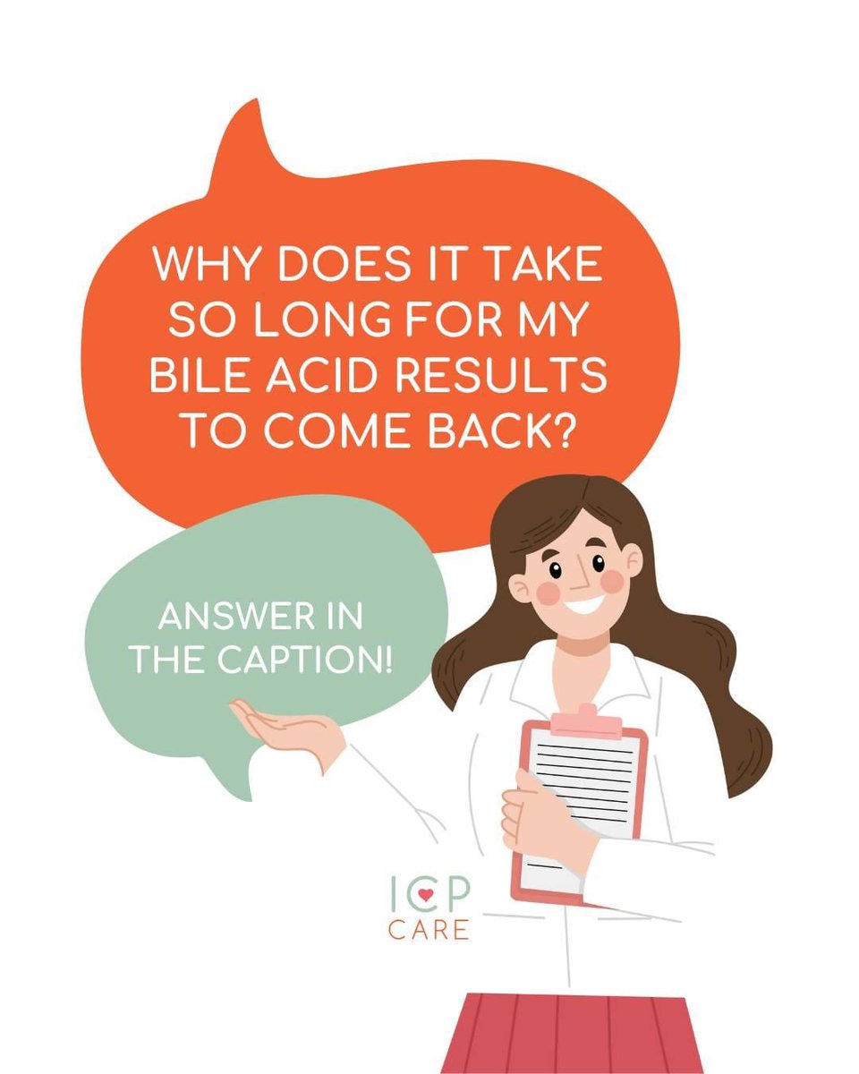 ICPcare's tweet photo. We know the long wait for your #bileacid results can be stressful.

But why does it take so long?!

Bile acid results in the USA can take anywhere between 36 hours- 10 days for results to return, Learn more here https://t.co/d9MYfkxSxd

#dontignoretheitch #livertwitter #icpcare https://t.co/oNs4VPLFvX
