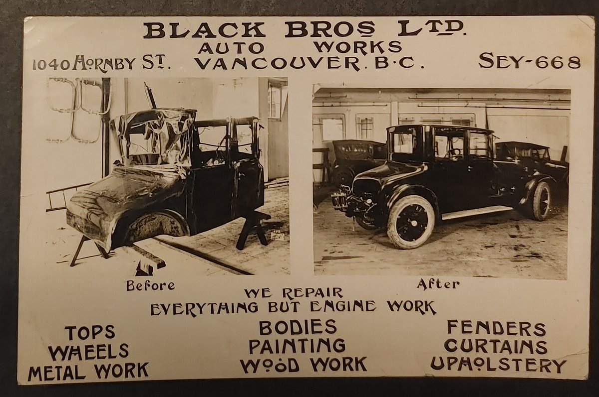 AllNations1949's tweet photo. Black Bros. circa 1920 Auto Works advertising photo. Lot 95 in our 3 Feb online auction.
#vancouver #vancouverhistory #autowork https://t.co/8b2BQuzXpx