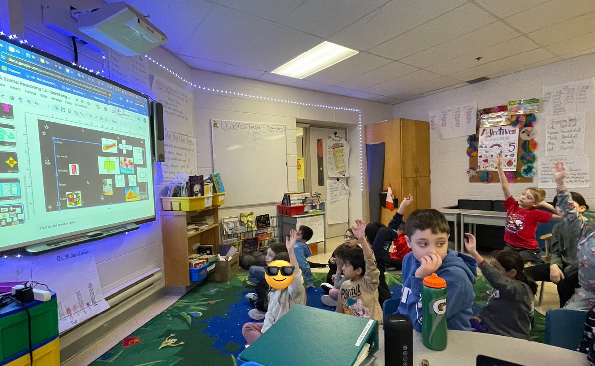 Exploring new concepts in our Geometric Reasoning math unit! Today we learnt all about nets and their corresponding 3D shapes! What better way to explore then by sorting nets and using real life examples of shapes we see in our everyday lives! #DPMath <a href="/StJohnPaul2/">St. John Paul II Catholic Elementary School</a>