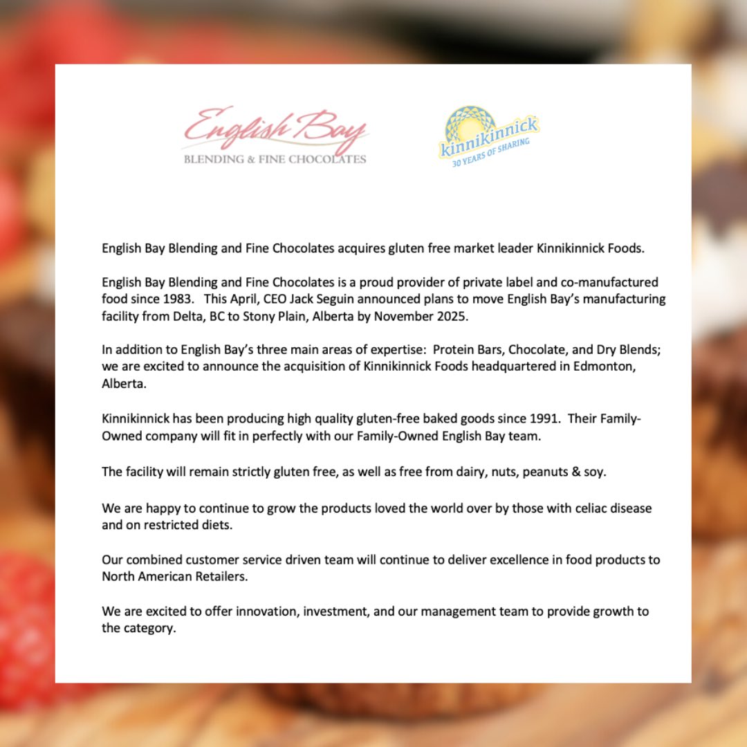 🌟 A Special Message to Our Kinnikinnick Family 🌟
Our online store will be closing, but we will be just a whisk away at your favourite retail outlets! We are excited to continue baking safe and delicious gluten-free products for you.
#KinniCommunity #StayTasty