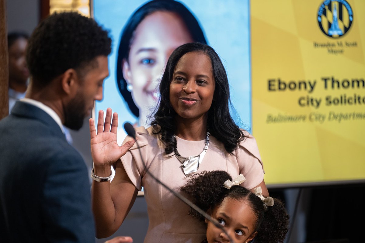 MayorBMScott's tweet photo. Happy to officially swear-in Ebony Thompson as the first woman to hold the role of City Solicitor and the first openly gay solicitor to serve. Today is evidence that our city is moving forward, breaking barriers, and embracing diversity at every level. https://t.co/zxUYp4XdqF