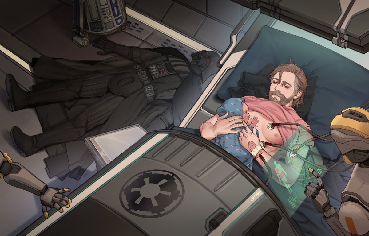 Una comisión que le pedí a mi maravillosa <a href="/01lcg/">DIX.A🪐</a>!!!

Vader vio como nacen los bebés!!! 😂😂😂