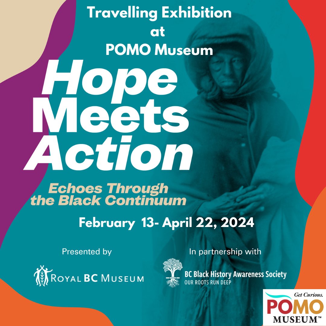 SAVE THE DATE:
February 13, 2024 at 6:30pm
Opening of Hope Meets Action: Echoes through the Black Continuum  
Location: POMO Museum, 2734 Murray Street, Port Moody