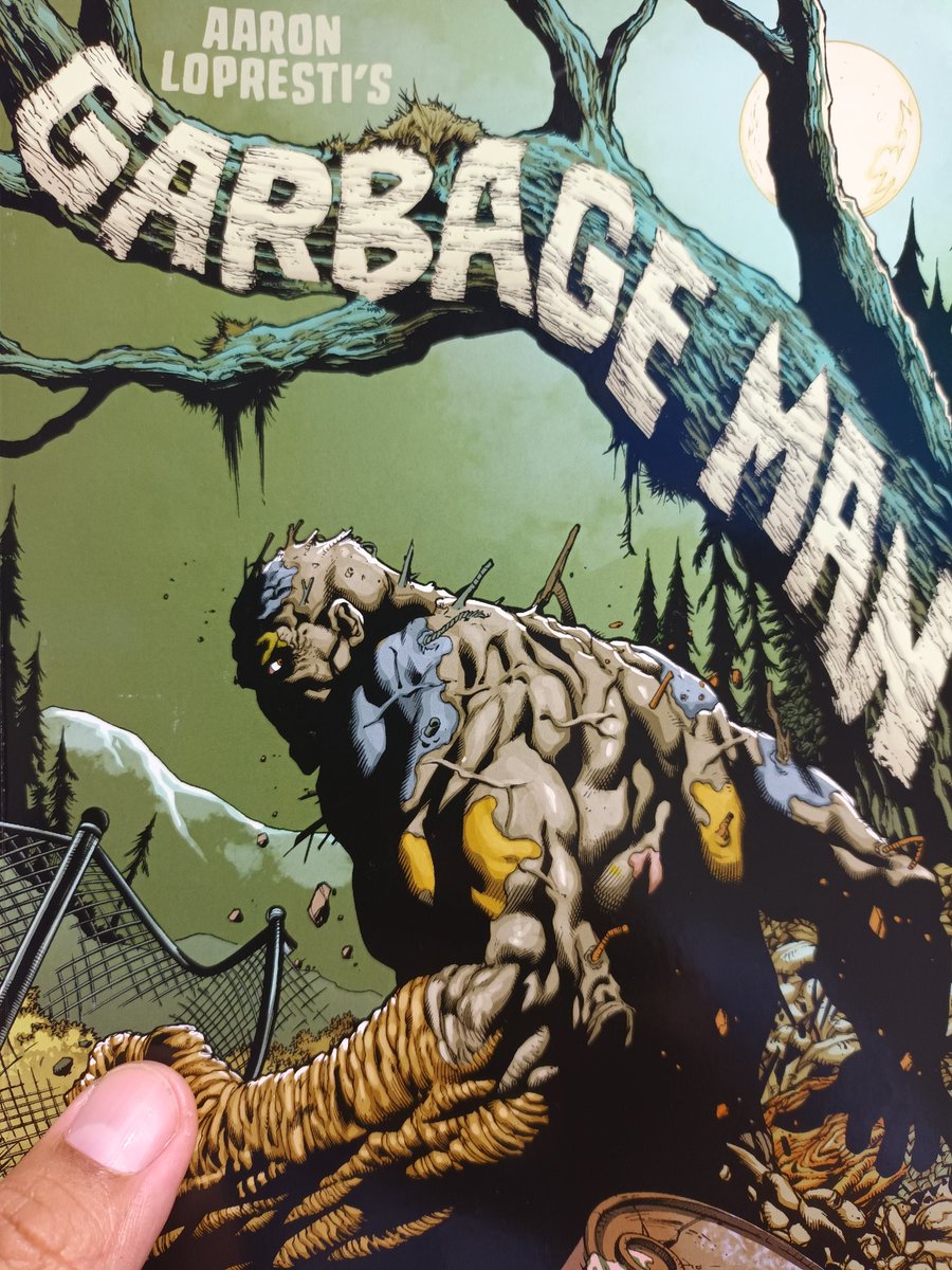 Nygma85's tweet photo. I see comic hauls all the time on X, which is awesome, but I'm wondering if you guys read 'em as much as you buy 'em? 

What are you currently reading? 

I'm reading the Garbage Man TPB by Aaron Lopresti, love this book!! 

#Comicbooks #Readacomic #Comics #indiecomics https://t.co/iVHHNWUno7