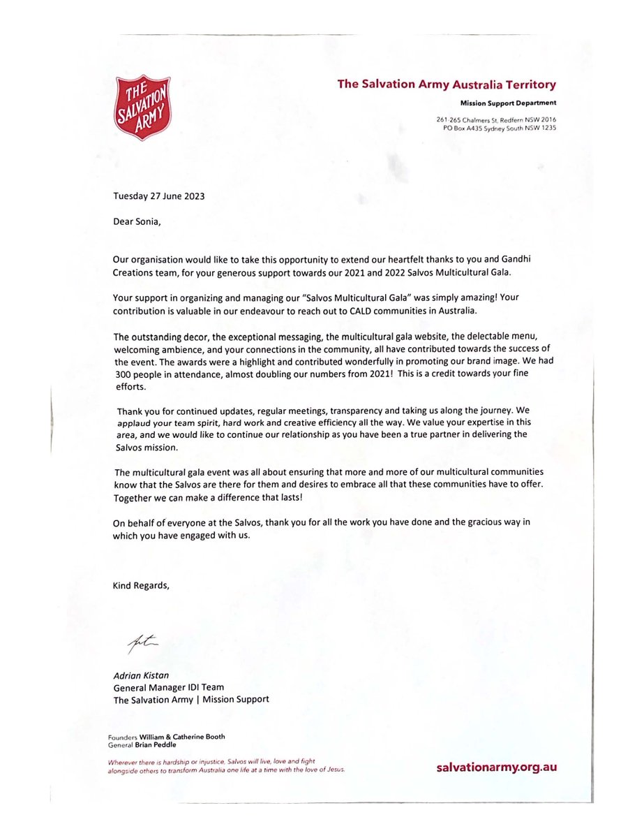 🌐 A Successful campaign on social cohesion Celebrated! 🤝

Gandhi Creations was pleased working alongside <a href="/salvos/">Salvos Australia</a> , that shares our commitment to diversity, unity, and positive impact in delivering the multicultural campaign.