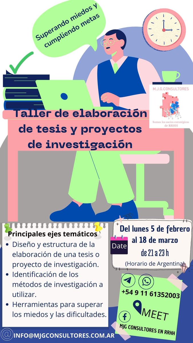 Dicto un taller de #tesis para ti, desde el lunes 5/2:
